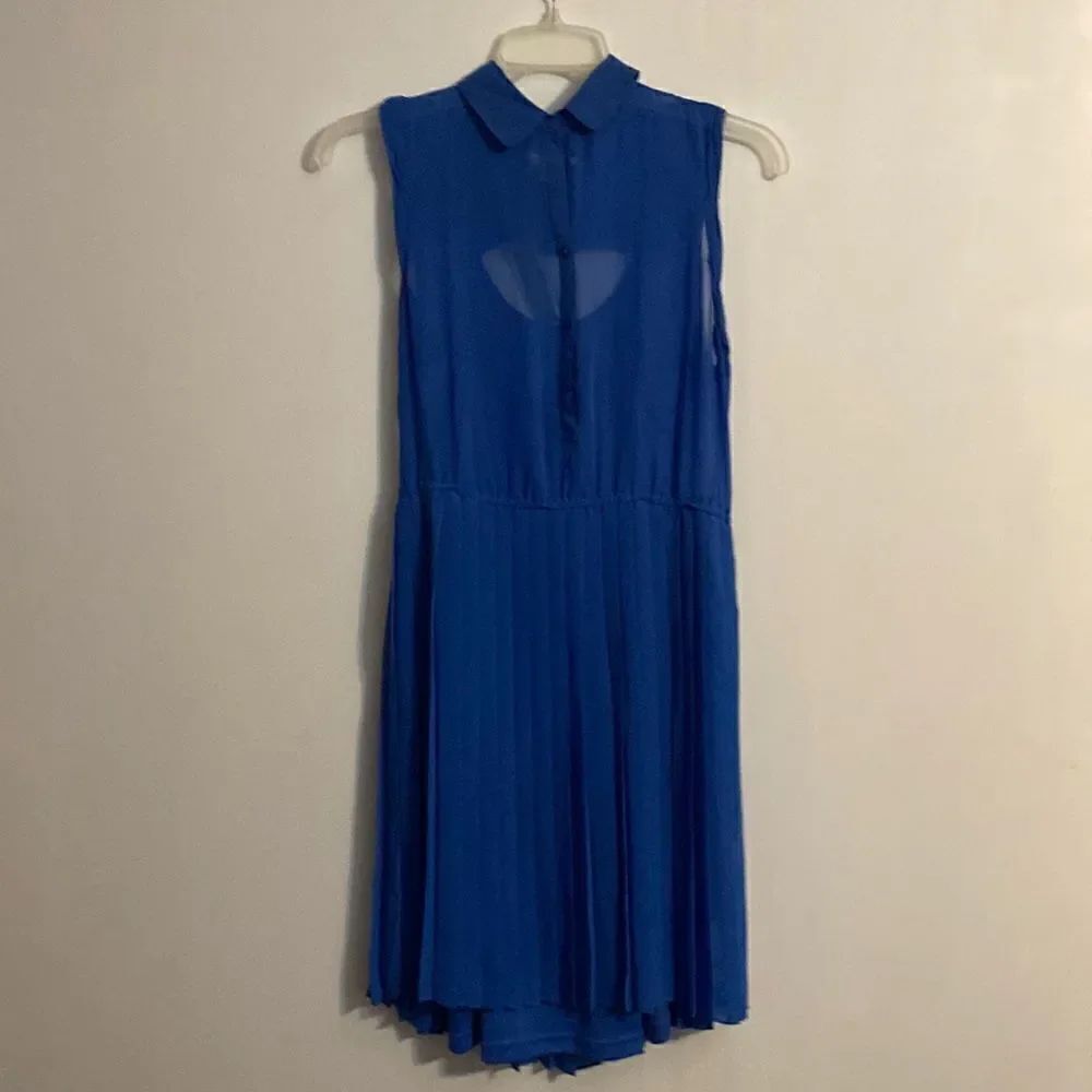 American Eagle Blue Pleated bottom Shirt dress, size Medium